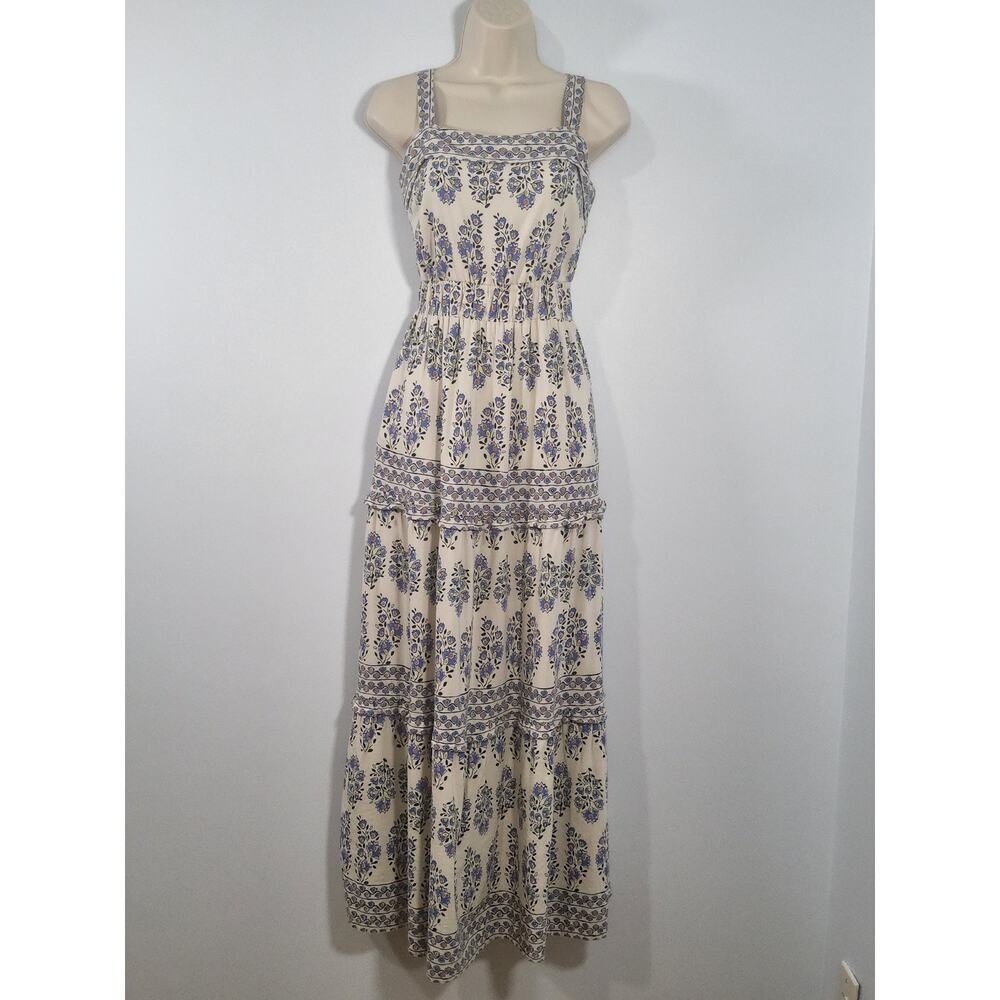 Sincerely Jules Floral Boho Maxi Dress Smocked Tiered